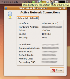 View your local computer's IP address using the network manager