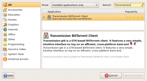 Add the Transmission package to Ubuntu