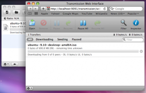 Running the Transmission web interface in Safari