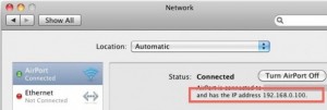 Local IP address on OS X