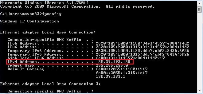 how to know ip address of computer using cmd